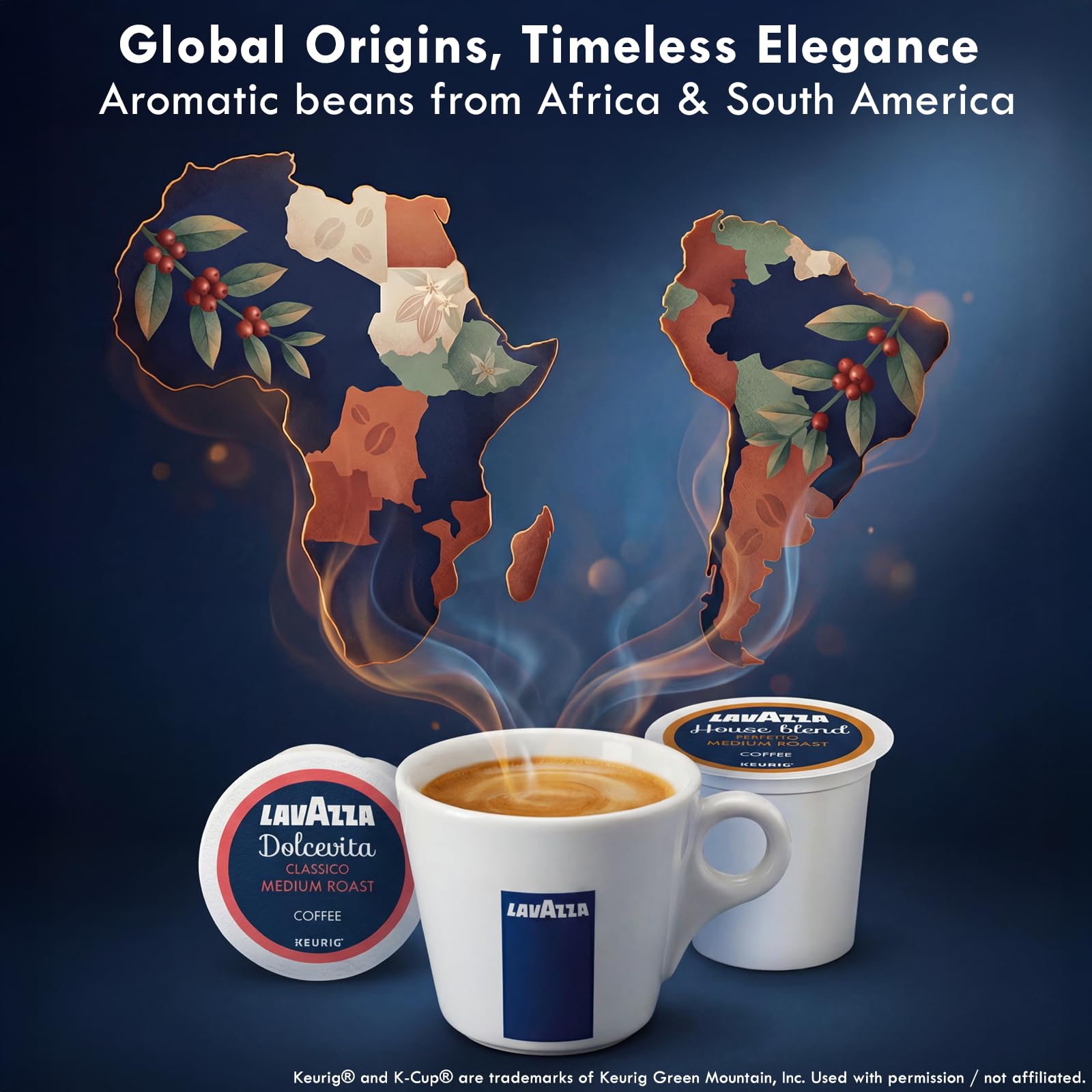 Lavazza K-Cup Coffee Pods Variety Bundle for Keurig Brewers – Light & Medium Roast, Single-Serve K-Cup Coffee Pods, 40 Count Assorted Flavors (20 Dolcevita Classico & 20 House Blend Perfetto)