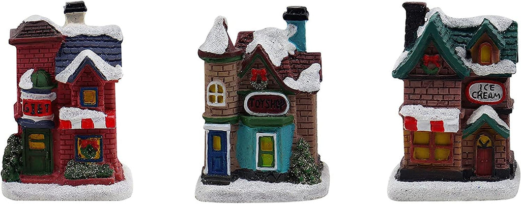 Resin Christmas Village Set - Charming Figurines, Houses & Accessories for Festive Indoor Decor