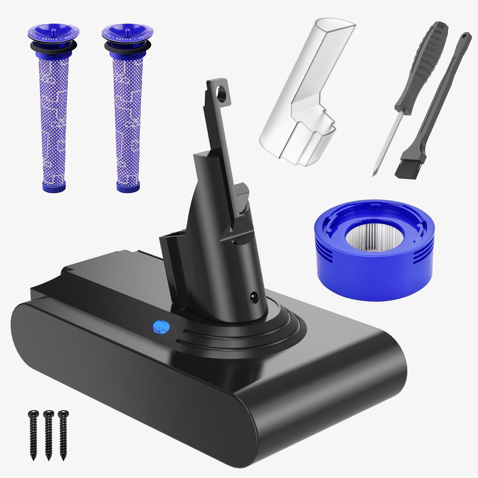 MTYSP V8 SV10 Battery Replacement, Extended Run 64min 7000mAh Lithium-Ion Bateria Compatible with SV10 V8 Animal/Absolute/Fluffy/Motorhead/Carbon Fiber Stick Series Handheld Vacuum Cleaners