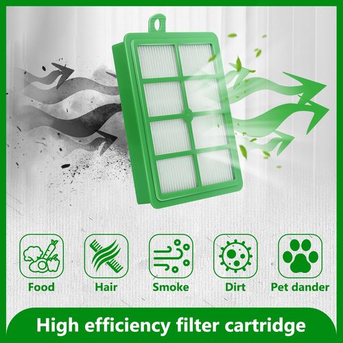HASMX Hepa Filter Replacement for Electrolux Vacuum Cleaner EL4021A EL4040A EL4042A EL4050B EL4100A EL4101A EL4103A, Replaces Part Numbers EL012, EL012A, S-filter HEPA Vacuum Filter, Green (4-Pack)