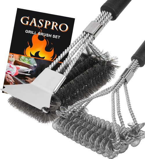 GASPRO Grill Brush Set - Safe & Efficient 18" Cleaning Brushes for Outdoor Grills | Perfect BBQ Accessories for Men