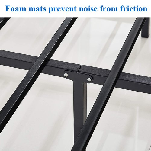 VECELO 14 inch Full Metal Platform Bed Frame, Mattress Foundation, No Box Spring Needed,Steel Slat Support