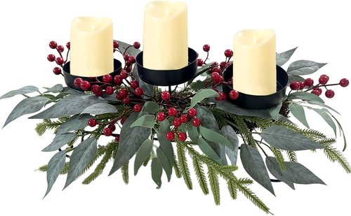 22 Inch Christmas Candle Holder Centerpiece by [Brand Name] - Elegant 3 Tray Design for Holiday Home Decor