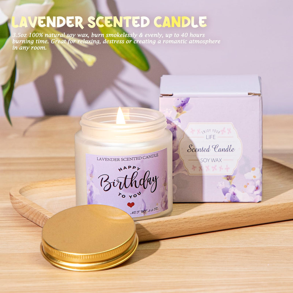 Joyliss Birthday Gifts for Women, 13PCS Unique Happy Birthday Gifts Basket for Mom Her Best Friend Sister Wife Girlfriend Coworker Bestie, Luxury Self Care Box Relaxing Spa Gifts Set (Lavender)