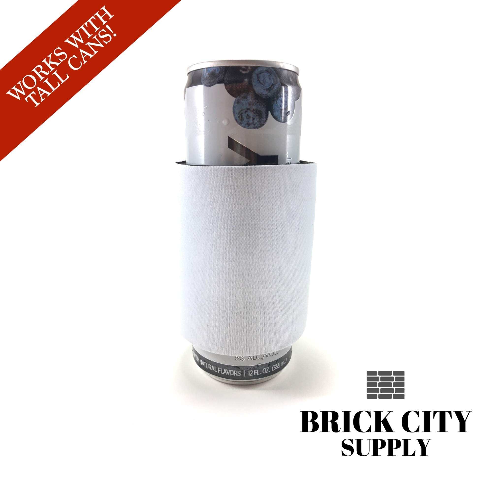 White Slap Can Cooler Blanks-Sublimation or Vinyl. Neoprene Bulk Party favors (20)