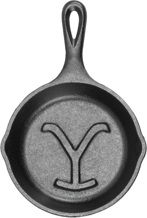 Lodge Pre-Seasoned Cast Iron Skillet - Yellowstone Stamped Design with Teardrop Handle - 5 Inch for Versatile Cooking