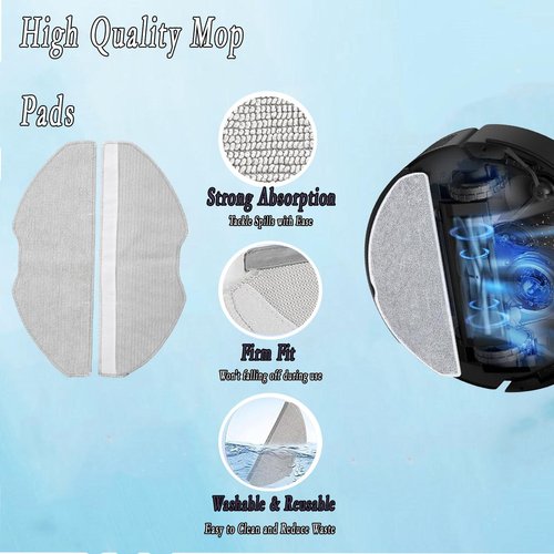 MANYHYAM Replacement Parts for Tapo RV30 Max Plus/ RV30 Max / RV20 Max Plus/ RV20 Max Robot Vacuum Cleaners 16Pcs Accessories 1 Roller Brush 6 Side Brush 3 Dust Bags 3 Mop Pad 3 Filter