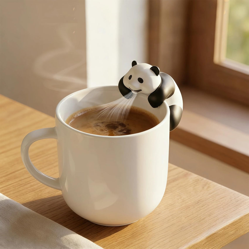 Mini Food Cooling Fan, USB Rechargeable Beverage Cooler for Coffee Tea Milk, 3-5 Min Fast Cooling Portable Mug Chiller, Cute Panda Desk Accessory for Home Office Kitchen