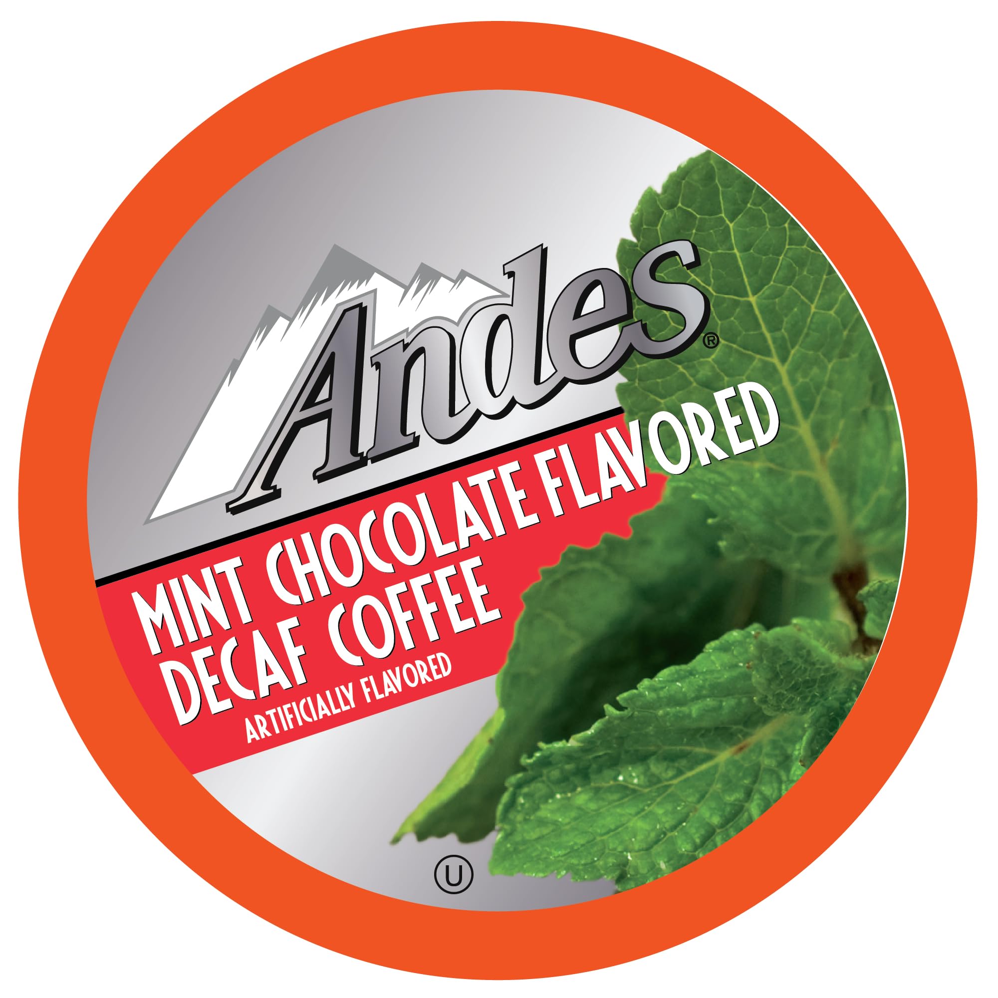 Andes Mints Chocolate Mint Decaf Flavored Coffee Pods, Compatible with K Cup Brewing Machines Including 2.0, Single Serve Peppermint Flavor Enhanced, 38 Count