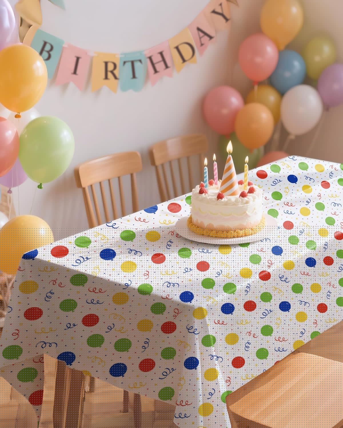 Niuara Rectangle Tablecloth - 54'' x 108'' Disposable Plastic Table Cover for Holiday Parties | 4-Pack