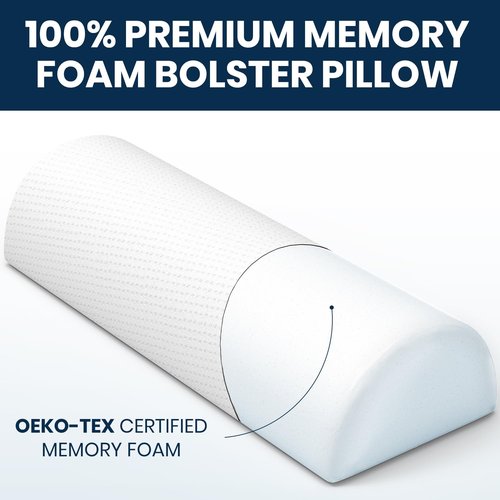 Everlasting Comfort Under Knee Pillow for Back Sleeping - Memory Foam Half Moon Leg Bolster Pillow for Back Pain, Thoracic Support