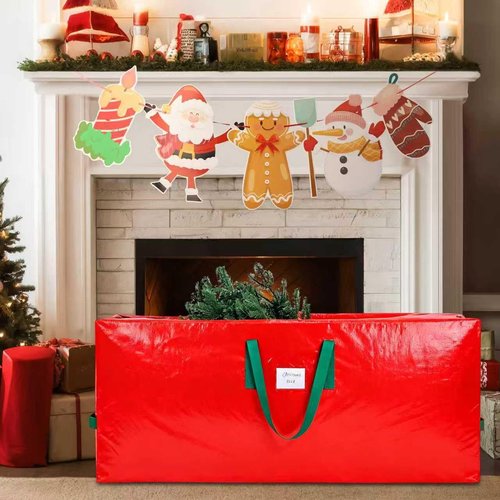 KRYSTY Christmas Tree Storage Bag - Durable & Heavy Duty for 9 ft Trees | Protects Against Dust & Moisture - Red