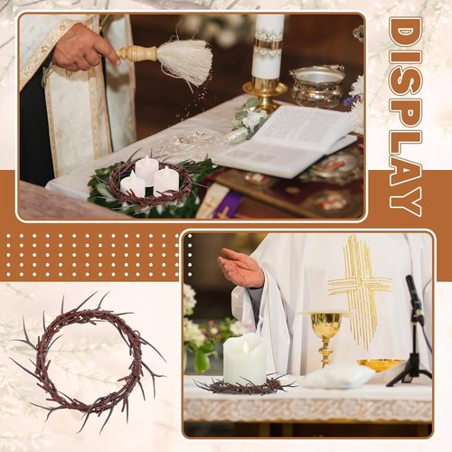 Daifunli Jesus Crown of Thorns Headpiece - Elegant Candle Holder Ring Wreath for Home Decor