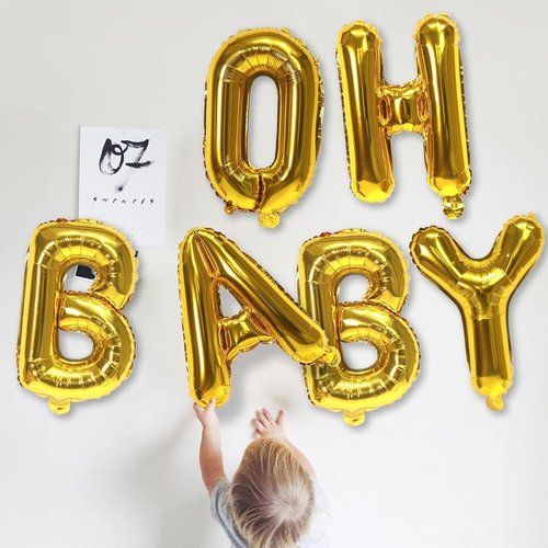 40 Inch Giant Alphabet Balloons by W - Customizable Gold Letters for Birthday Party Decor