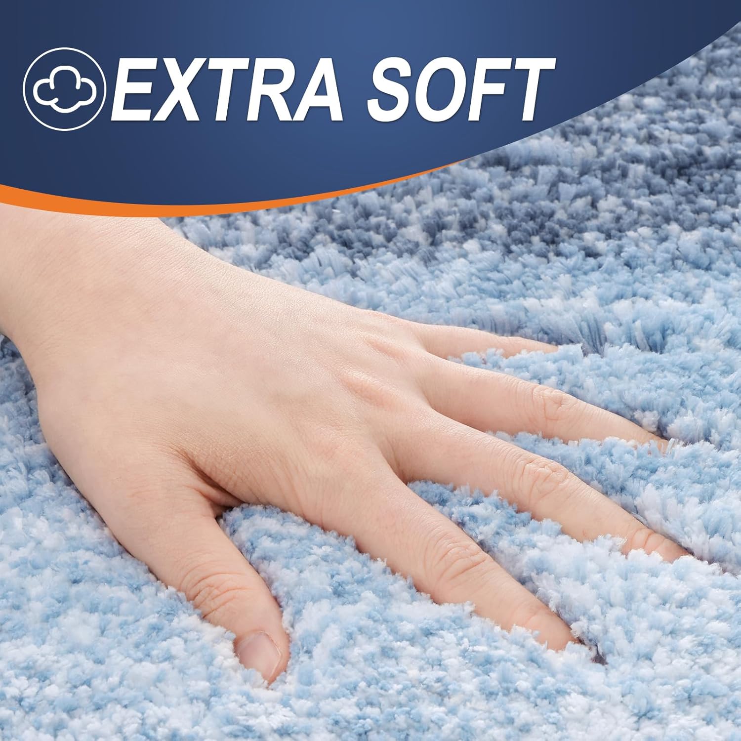 OLANLY Bathroom Runner Rug - Extra Soft Microfiber, Quick Dry, Machine Washable | 47x20, Blue