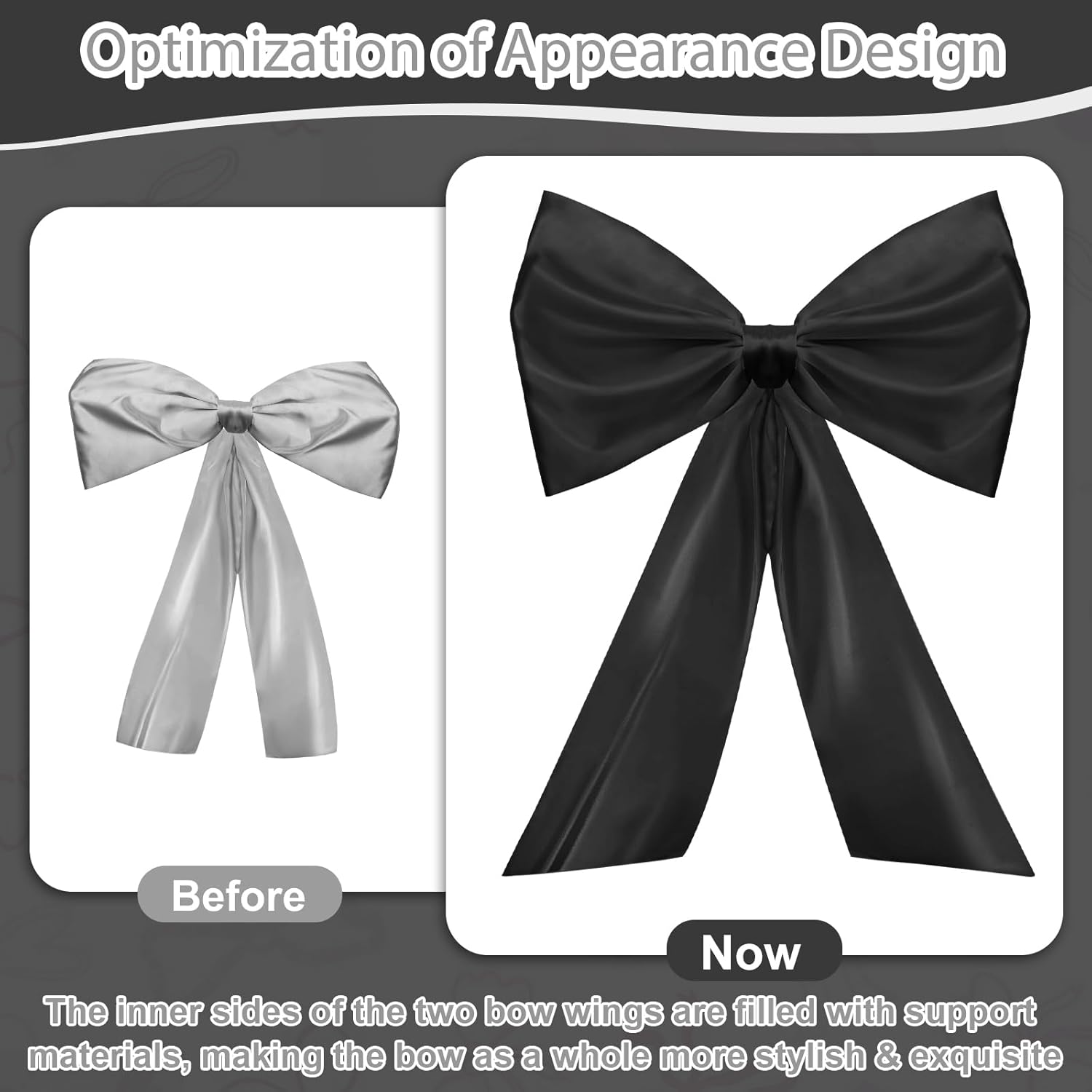 Skiennix Large Black Bow Decor - Giant Satin Ribbon Bow for Christmas Tree & Party Decorations