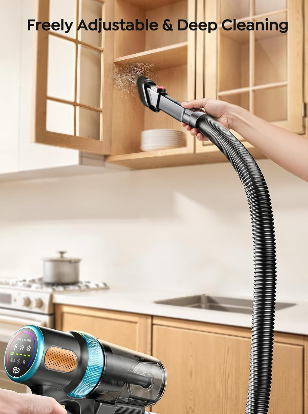 Skiennix Cordless Vacuum Cleaner - 650W 55KPA Suction Power | 70-Minute Runtime, LED Touch Screen, Auto Mode for Carpets & Hard Floors