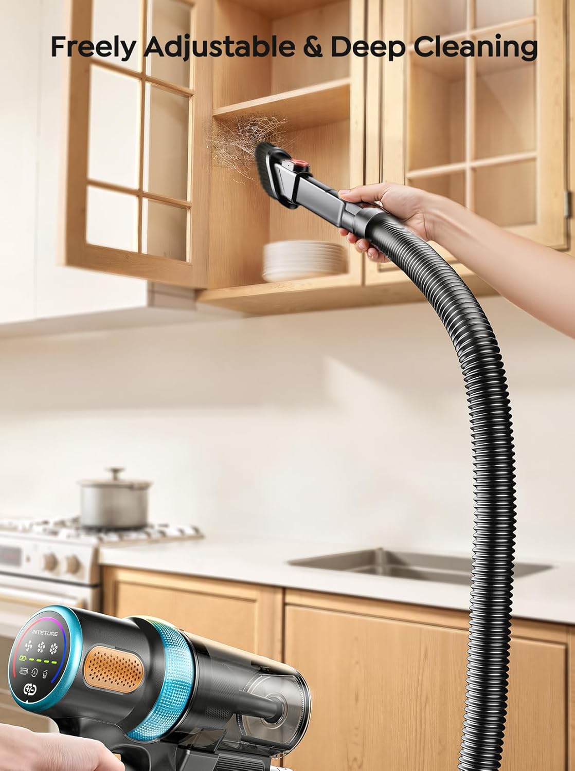Skiennix Cordless Vacuum Cleaner - 650W 55KPA Suction Power | 70-Minute Runtime, LED Touch Screen, Auto Mode for Carpets & Hard Floors