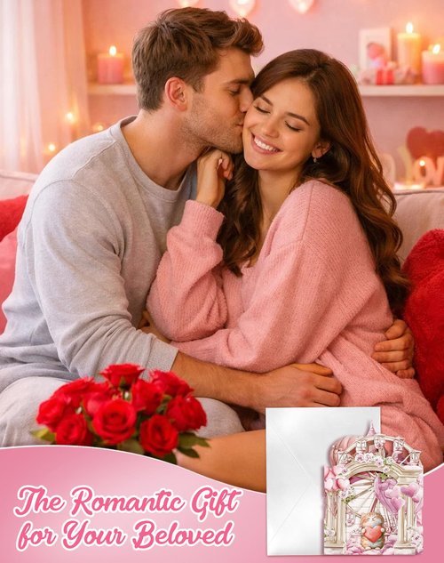 Coralogo Pink Cats Pop up Wedding Card - Cute Funny 3D Wedding Congratulations Card, Romantic Cat Newly Wed Gifts for Newlywed Couple Girlfriend Wife in Anniversary Valentine’s Day All Occasion