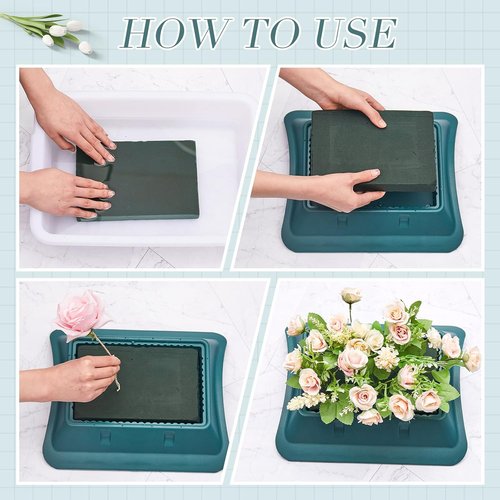 Jingmore Floral Casket Saddle - 3 Pcs Plastic with Floral Foam Blocks | 2.75'' x 11.25'' x 12.75''