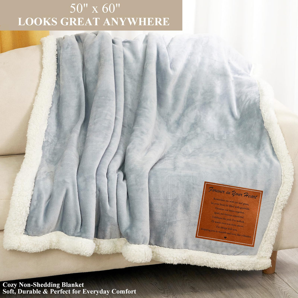 Forever in Your Heart Memorial Blanket – Ultra Soft Fleece Sympathy Gift for Loss of a Loved One, Thoughtful Bereavement Throw for Condolence & Grief Comfort (50”x60”)