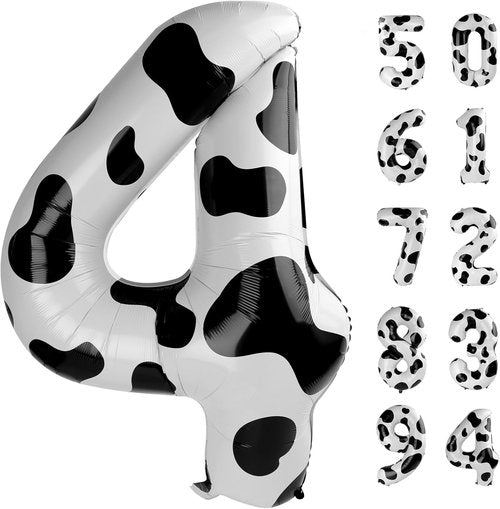 Cow Print Number 4 Balloon - 40 Inch Birthday Party Decoration | Fun Party Favor Decor