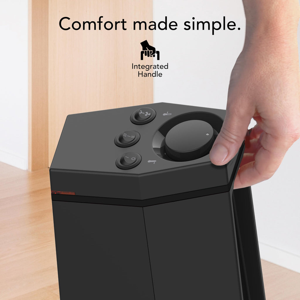 Vornado Rise 20H (2025) Whole Room Tower Heater for Home, 3 Heat Settings, Advanced Safety, Targeted Heating, 20 Inches Tall, Manual Control Dial, Heater for Bedroom, Office, and Home Use, Black