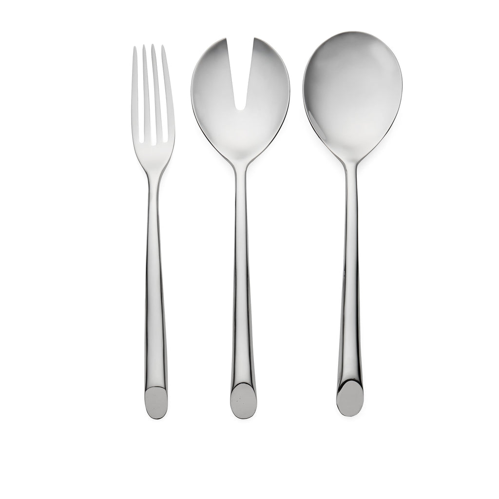 nambe Frond 3-Piece Hostess Set | 18/10 Stainless Steel Flatware Serving Fork and Spoon Set | Serving Utensils for Buffet, Catering, Party, Hotel, or Restaurant Use | Dishwasher Safe