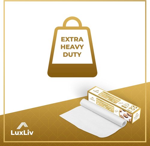 LuxLiv® Non-Stick White Parchment Paper Roll - 12" x 164 ft, Extra-Thick & Greaseproof for Baking