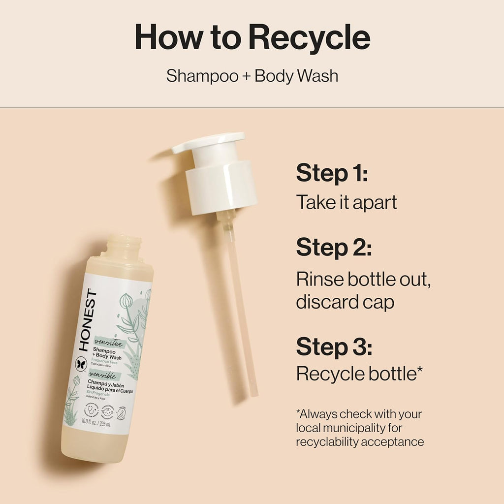 The Honest Company 2-in-1 Baby Shampoo & Body Wash - Fragrance-Free, Tear-Free, 10 fl oz