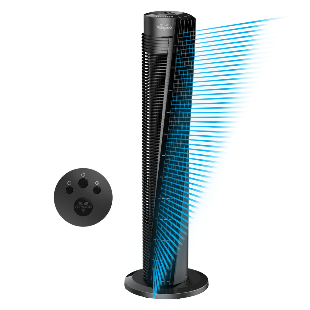 Vornado OSC84 41" Whole Room Oscillating Tower Fan, Remote Control, 70-Degree Oscillation, Quiet Operation, 4 Speed Settings, 8-Hour Timer, Powerful Air Circulation, Black
