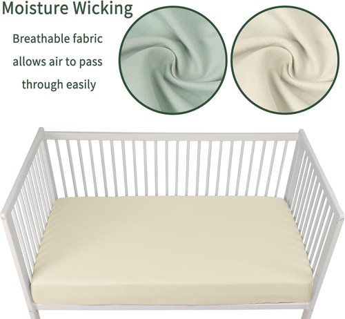 GUNTAIL Baby Crib Sheets - Soft Microfiber Fitted Sheets for Standard Crib & Toddler Mattress | 2 Pack (Brown & Green)