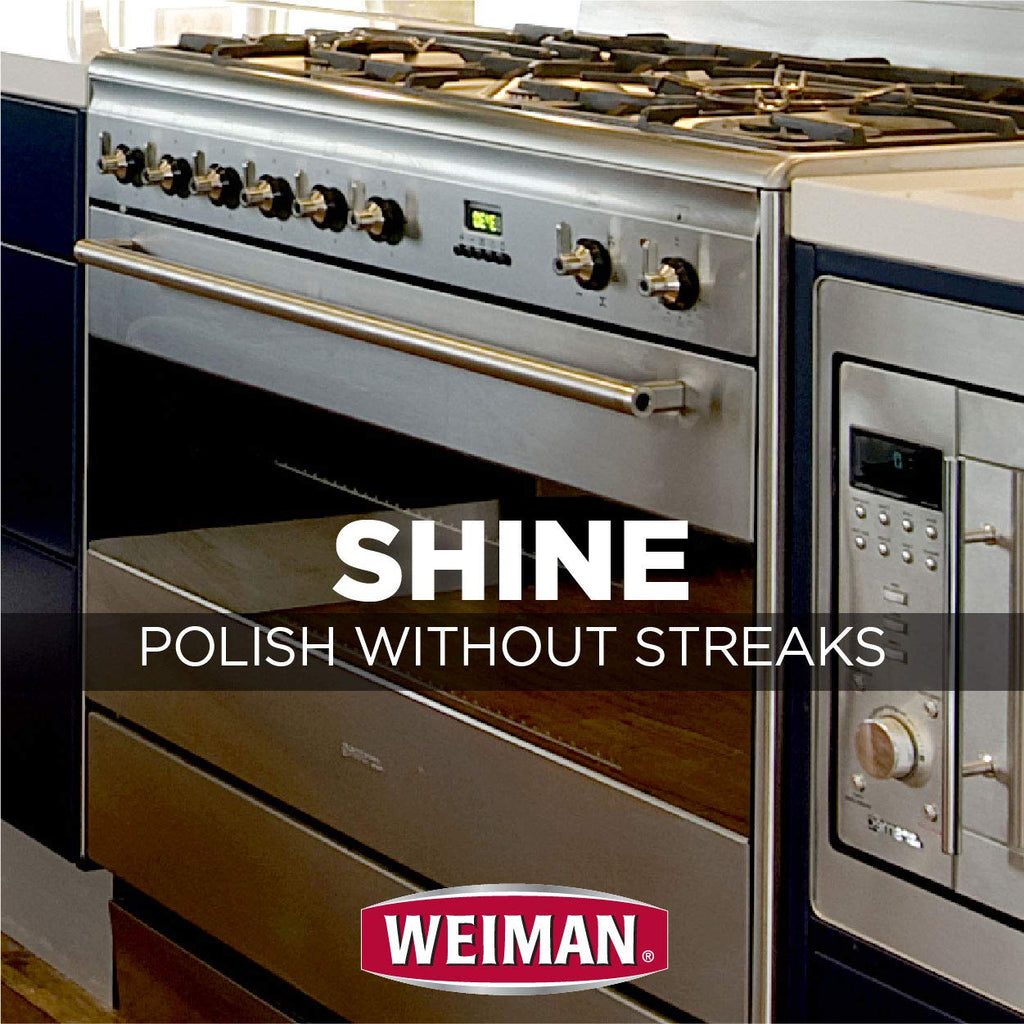 Weiman Stainless Steel Cleaner and Polish - Streak-Free Shine for Refrigerators, Dishwasher, Sinks, Range Hoods and BBQ grills, 22 Fl Oz