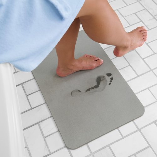 Madesmart Stone Bath Mat Diatomaceous Earth Shower Mat Non-Slip Super Absorbent Diatomite Stone Bath Mats for Bathroom Floor Quick Drying Natural Easy to Clean (24", 16")