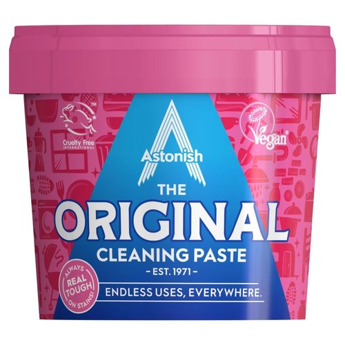 Astonish The Original Cleaning Paste 500g Mandarin Peaches Scent - Multi Surface Stain Remover, Grease Buster, Tough Kitchen Cleaner, Chemical-Free Household Scrub, Bathroom Essential