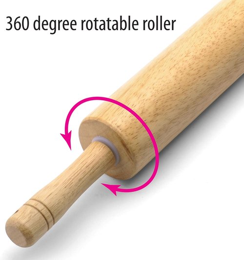 Farberware Wood Rolling Pin - Premium Quality Kitchen Tool for Baking | 18-Inch Length