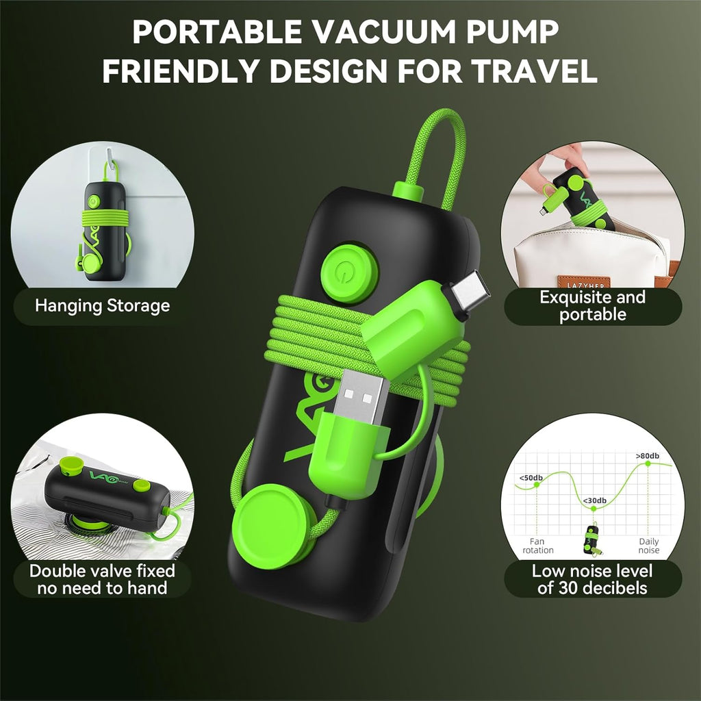Skiennix Vacuum Bags for Travel - 18 Pack USB Electric Pump Seal Bags | Space Saver for Luggage