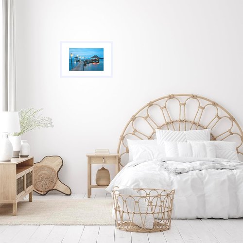 JCJMY 11x17 Picture Frame - White Wall Hanging Frame with Shatter-Resistant Plexiglass | Includes 8x10 Mat