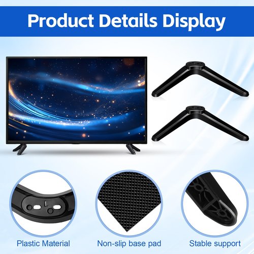 iplusmile Universal TV Stand - 2Pcs Tabletop TV Mounting Bracket Legs with Screws Compatible with Roku 32-55 Inch Screens, Easy Installation Base