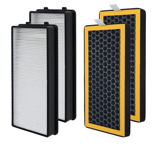 PUREBURG Replacement Filter Set Compatible with HoMedics AT-PET01 AT-PET02 TotalClean PetPlus Tower Air Purifier,2-Pack H13 HEPA Activated carbon Air Clean