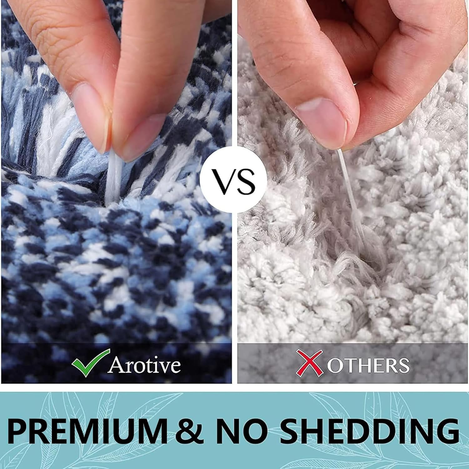 Arotive Microfiber Bath Rug - Soft, Absorbent & Non-Slip | 24x16 Dark Blue Rectangular Mat