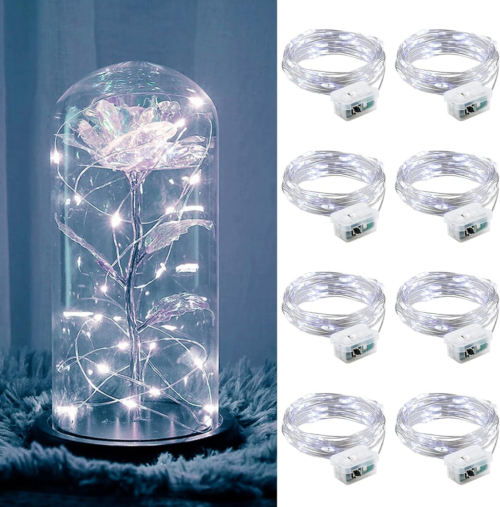 ZGWJ Fairy Lights - 8 Pack Battery Operated 7ft Mini LED String Lights | 3 Modes for Parties & Decor
