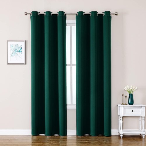 ChrisDowa Blackout Curtains - Thermal Insulated Room Darkening Panels, Forest Green | 42 x 78 Inches, 2-Piece Set