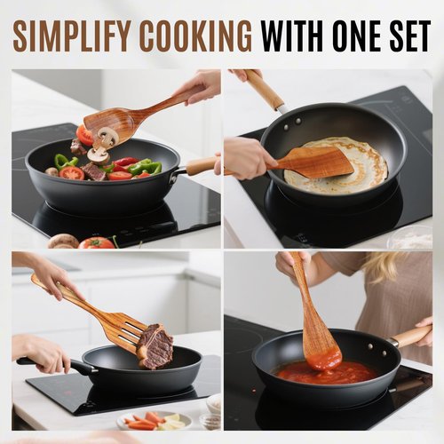 Wooden Spoons for Cooking, Excellent Wooden Kitchen Utensil Set (4pcs)