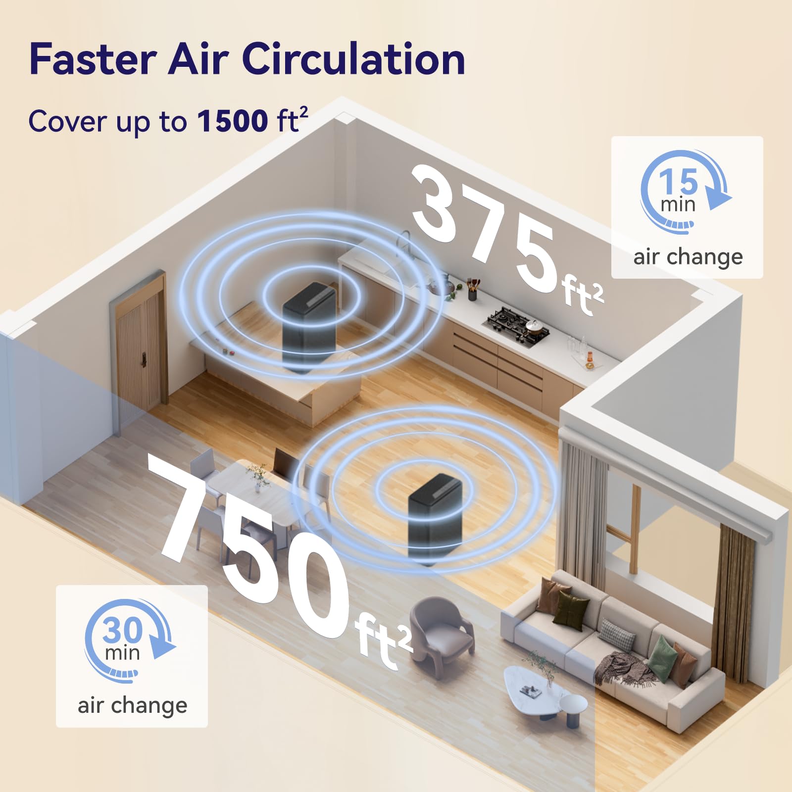 YARIKI Air Purifiers for Home Pets Covers Up to 1500 Sq Ft,H13 Hepa Filter with Washable Pre-Filter,Pet Hair Dander Smoke Air Cleaner,22 dB Quiet Sleep for Living Room Bedroom Kitchen,P280 (Black)