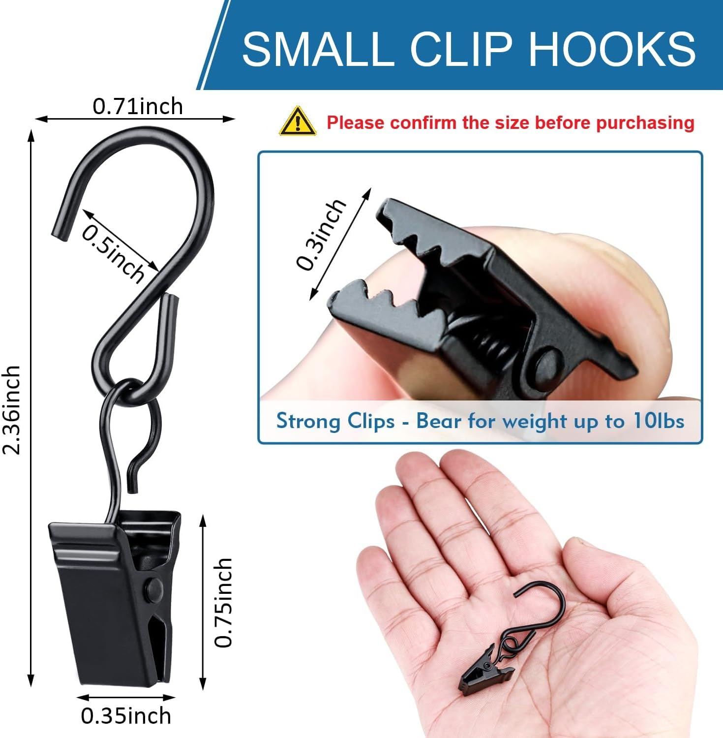 Skiennix Christmas Light Clips - 50 Pack Heavy-Duty Metal Hooks for Outdoor String Lights | Perfect for RV & Holiday Decor