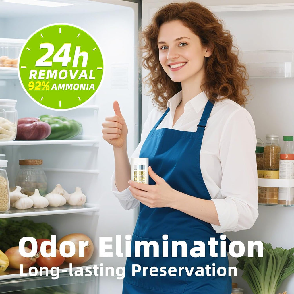 Skiennix Refrigerator Deodorizer - Long-Lasting Odor Eliminator for Freshness | 12 Months Supply
