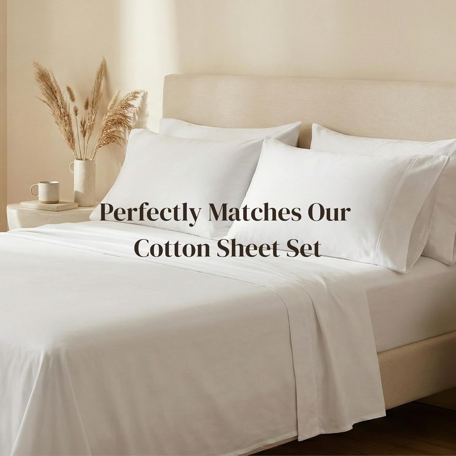 Beckham Hotel Collection Pillowcases - Queen Size Set of 2 | Cool Touch Cotton Sateen, 500TC, Silky Smooth White