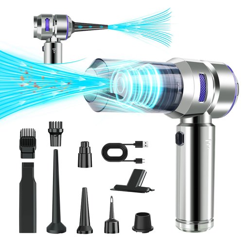 Handheld Vacuum Cordless, 21000Pa Wireless Handheld Car Vacuum Cleaner Strong Suction, 4 in 1 Mini Vacuum Portable Cordless, 100W High Power Brushless Motor & Air Duster for Car, Home, Gifts (Blue)