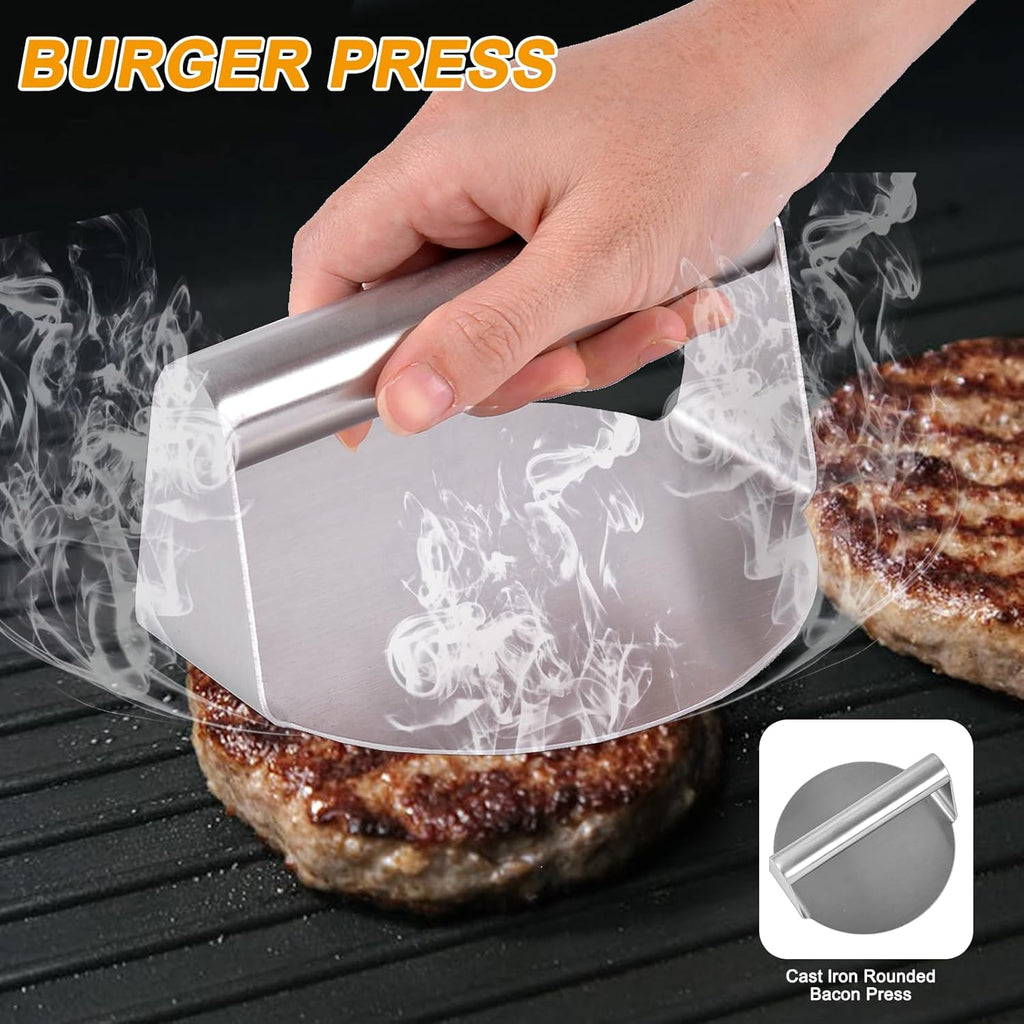 Blackstone 22PCS Griddle Accessories Set - Premium Flat Top Grill Tools with Metal Spatula, Basting Cover & Scraper